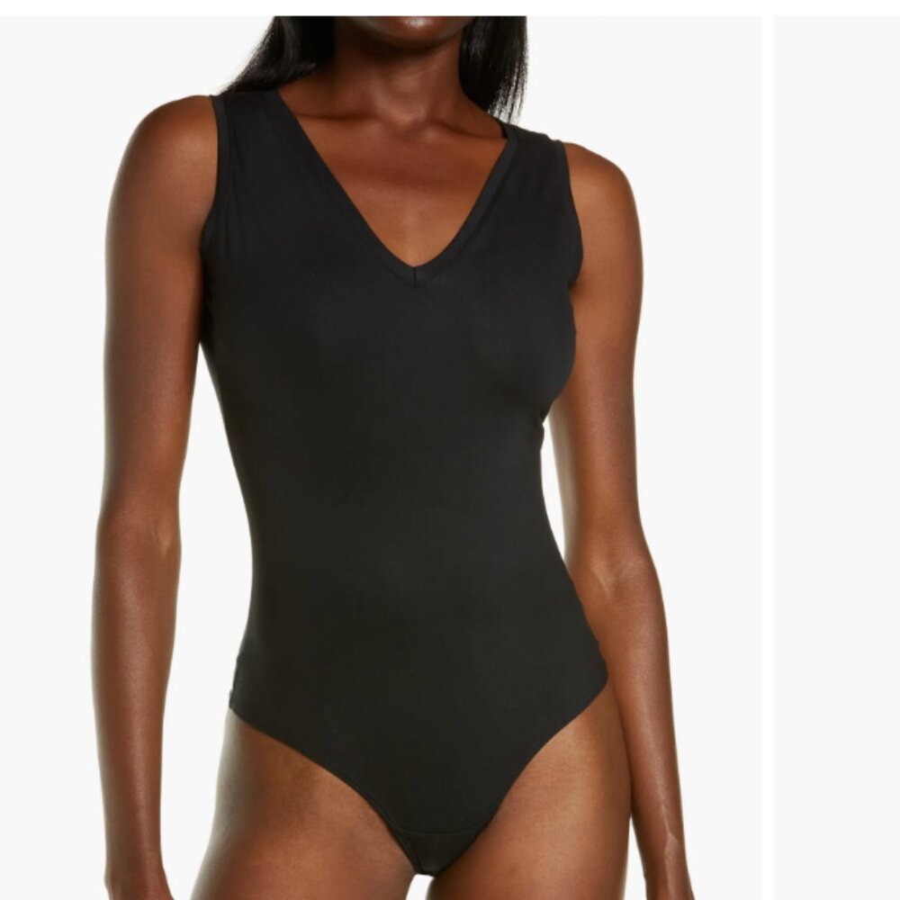Spanx Suit Yourself Black V-Neck Tank Bodysuit